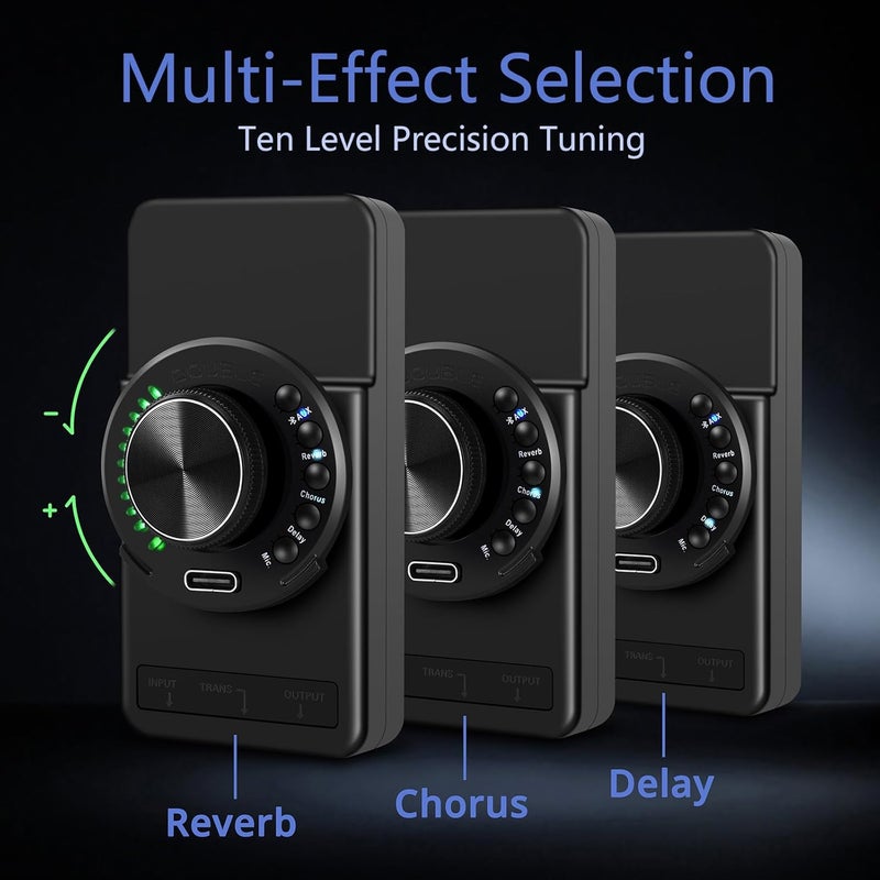 SUNYIN Acoustic Guitar Pickup New Concept Mini On-Board Bluetooth Guitar Preamp Recverb Chours Delay Effect Adjustable Piezo Pickup and Microphone Pickup Dula-Pickup System - Image 4